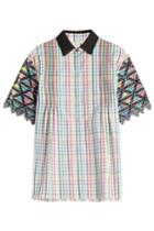 Marco De Vincenzo Marco De Vincenzo Cotton Shirt With Embroidered And Embellished Sleeves - Multicolored