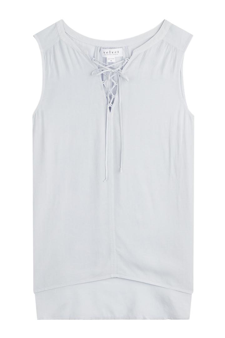 Velvet Velvet Lace-up Sleeveless Top - Blue