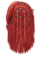 Zadig & Voltaire Zadig & Voltaire Embellished Leather Shoulder Bag With Fringe - Red