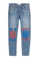 Sandrine Rose Sandrine Rose Straight Leg Jeans With Contrast Knee Patches