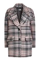 Karl Lagerfeld Karl Lagerfeld Oversized Check Coat With Wool