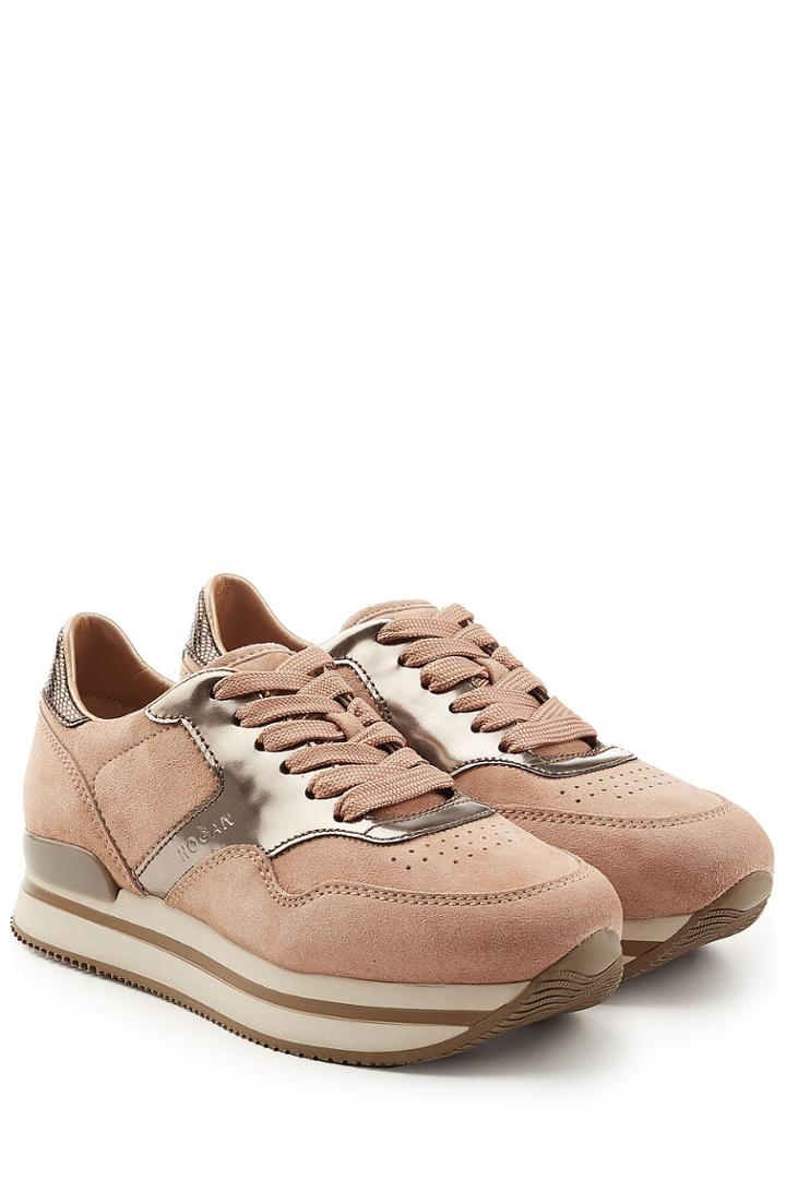 Hogan Hogan Suede And Leather Platform Sneakers - Rose