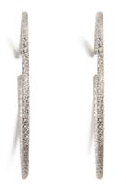 Carolina Bucci Carolina Bucci 18k White Gold Medium Sparkly Hoop Earrings - Silver