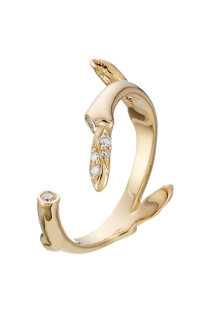 Sophie Bille Brahe Sophie Bille Brahe Fleur Marriage 18kt Gold Ring With White Diamonds