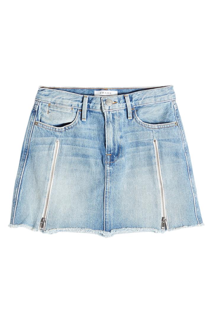 Frame Denim Frame Denim Denim Mini Skirt With Zippers