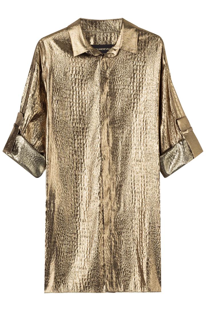 Alexandre Vauthier Alexandre Vauthier Metallic Silk-blend Blouse - Gold