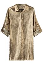 Alexandre Vauthier Alexandre Vauthier Metallic Silk-blend Blouse - Gold