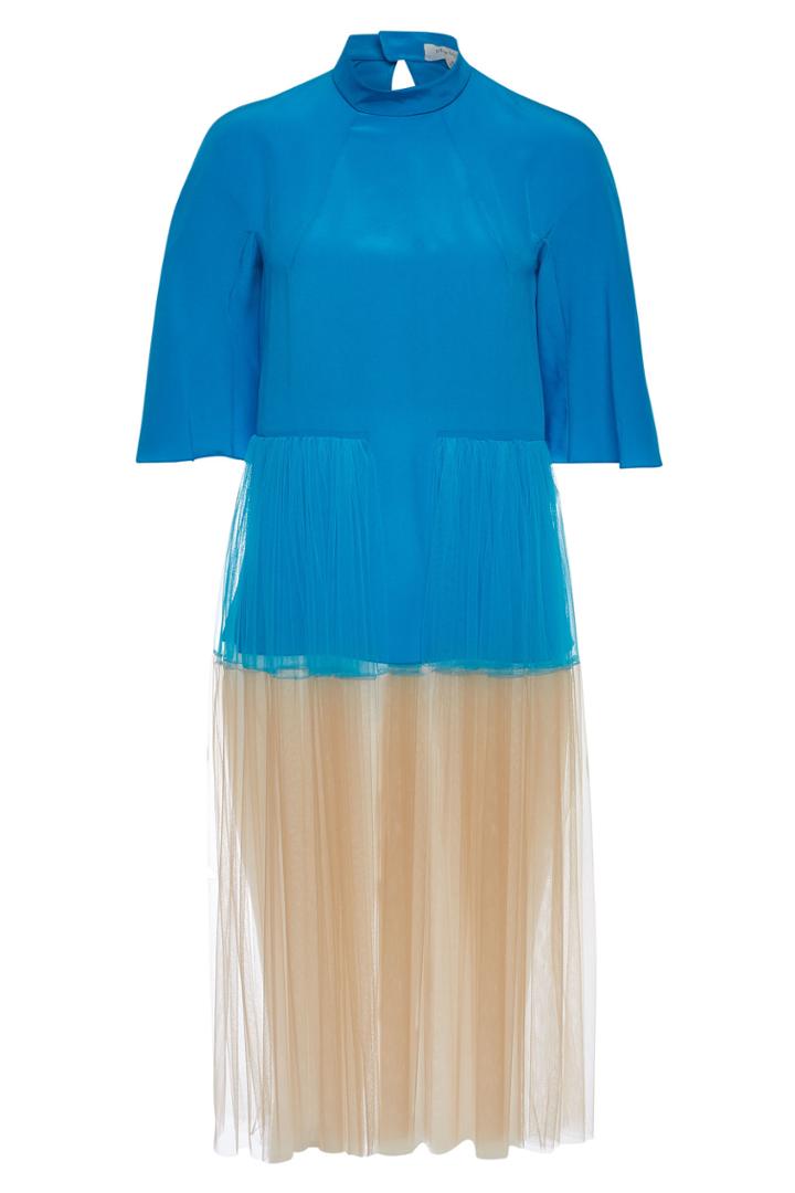 Delpozo Delpozo Silk Dress With Tulle Skirt