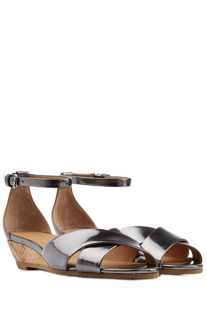 Marc By Marc Jacobs Marc By Marc Jacobs Leather Wedge Sandal - Silver