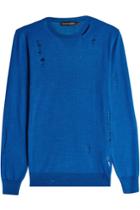 Alexander Mcqueen Alexander Mcqueen Distressed Wool Pullover With Silk