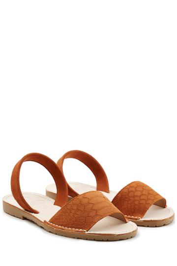 Del Rio London Del Rio London Embossed Suede Sandals