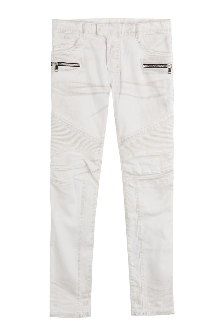 Balmain Balmain Skinny Biker Jeans - White