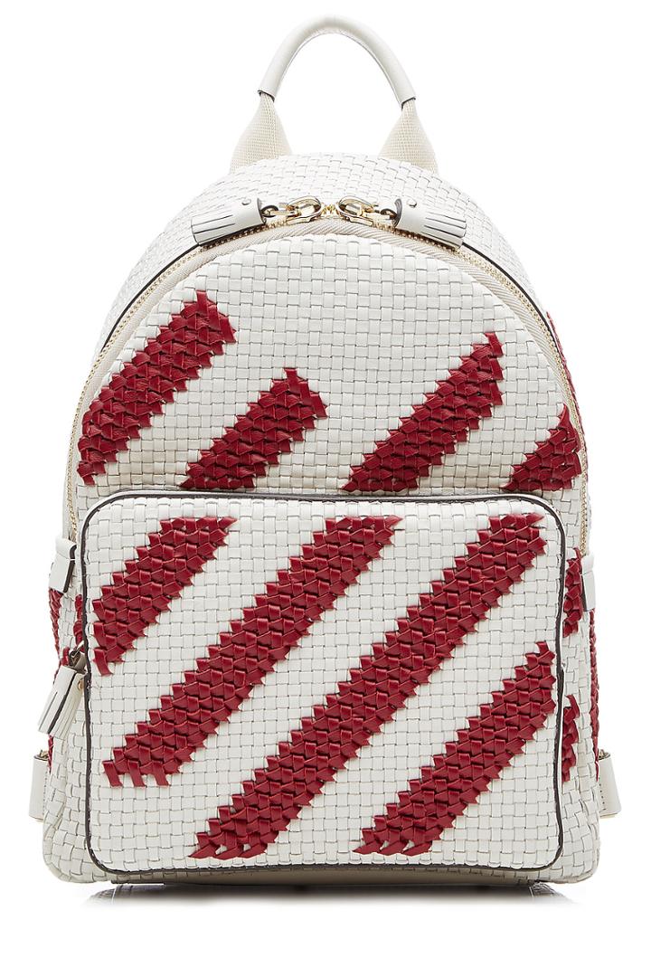 Anya Hindmarch Anya Hindmarch Striped Mini Woven Leather Backpack - Multicolor