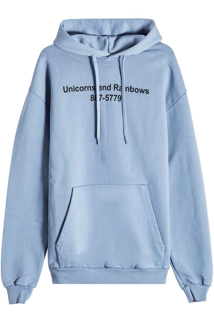 Vetements Vetements Unicorns And Rainbows Printed Cotton Hoodie