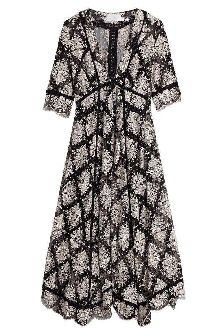 Zimmermann Zimmermann Embroidered Silk Midi Dress - Multicolor
