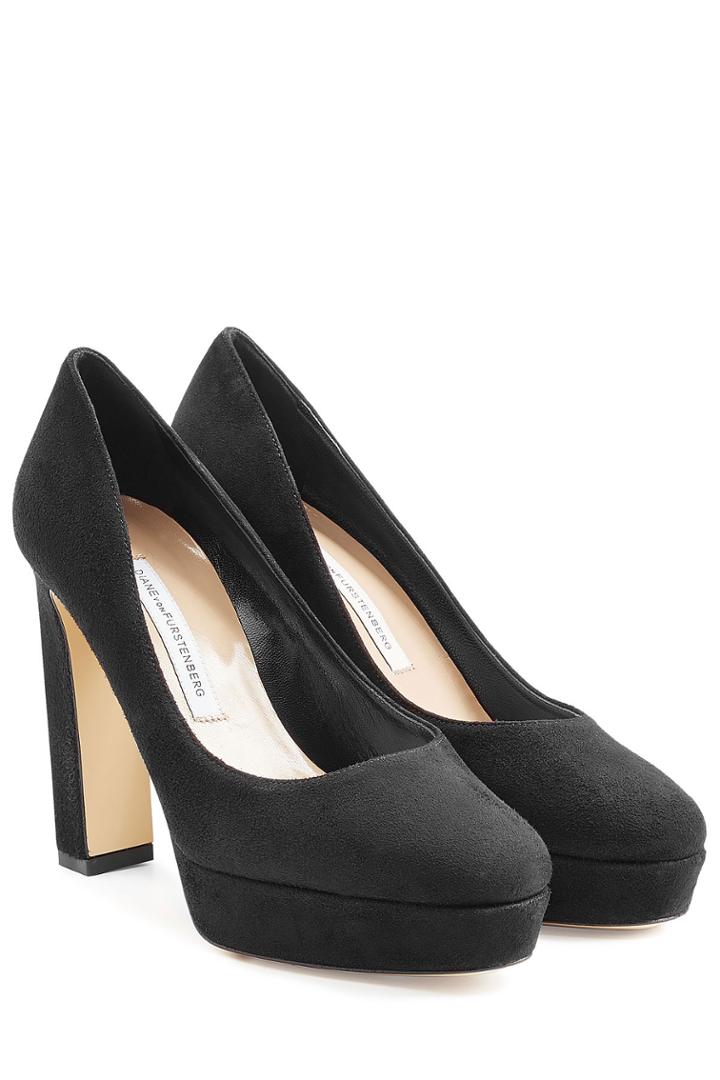 Diane Von Furstenberg Diane Von Furstenberg Suede Platform Pumps - Black