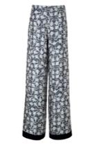 Rochas Rochas Silk Stingray Print Wide Leg Pants - Blue