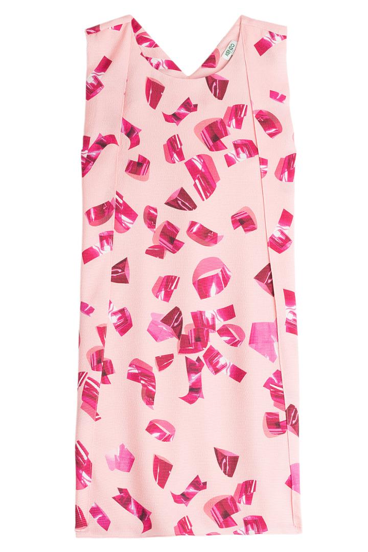 Kenzo Kenzo Metallic Curl Printed Dress - Rose