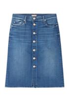 Mother Mother High Waisted Button Front Jean Skirt