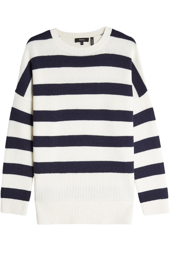 Theory Theory Striped Cashmere Pullover