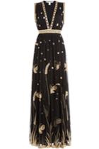 Diane Von Furstenberg Diane Von Furstenberg Embroidered Maxi Dress - Black