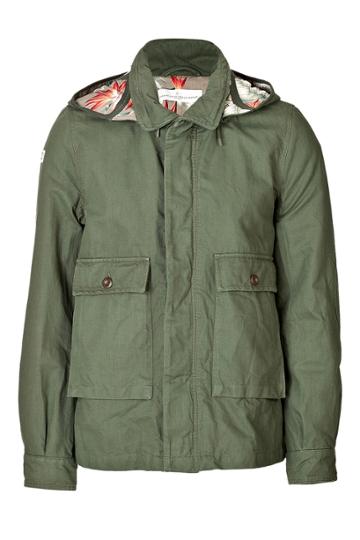 Golden Goose Golden Goose Cotton Parka With Hood In Military Green/flowers - Multicolor