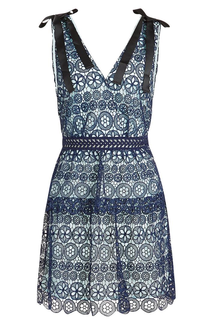 Self-portrait Self-portrait Tiered Circle Floral Lace Dress