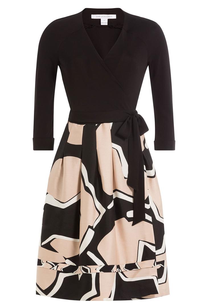 Diane Von Furstenberg Diane Von Furstenberg Wool-silk Dress With Contrast Skirt
