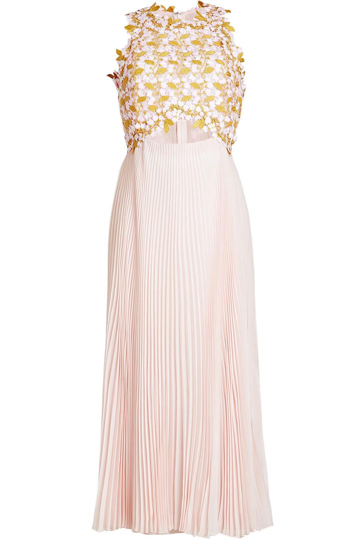 Giambattista Valli Giambattista Valli Silk Dress With Flower Appliqué