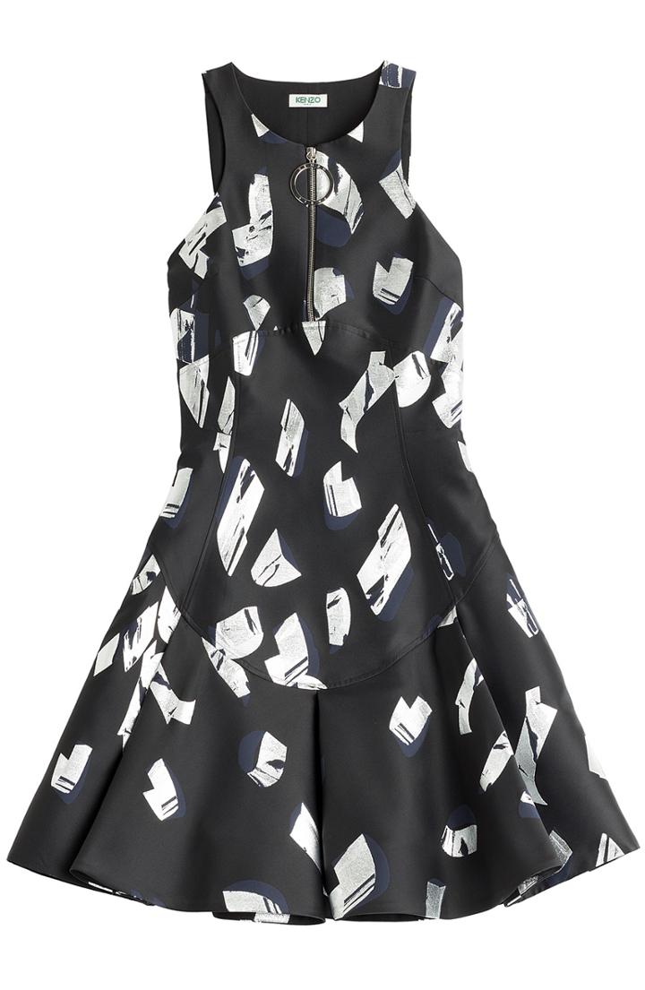 Kenzo Metallic Curls Jacquard Dress