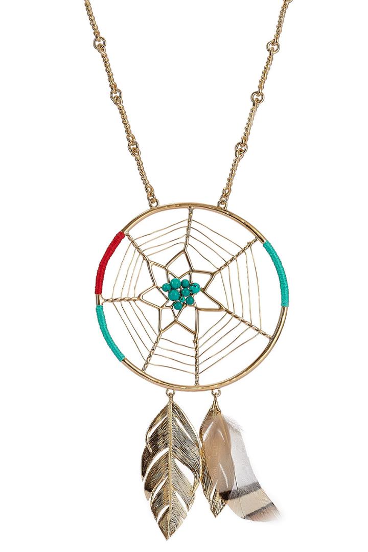 Aurélie Bidermann Aurélie Bidermann Dreamcatcher Gold-plated Pendant Necklace - Multicolored