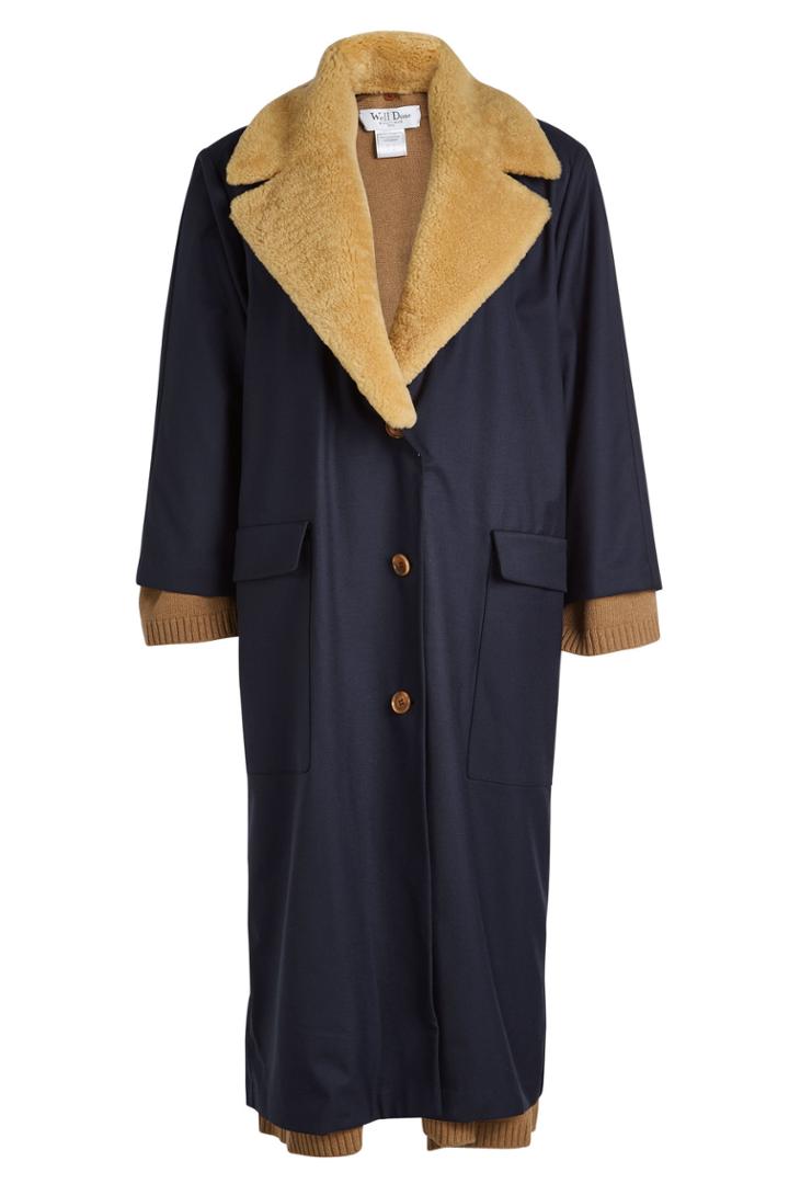 We11done We11done Wool Coat With Shearling Collar