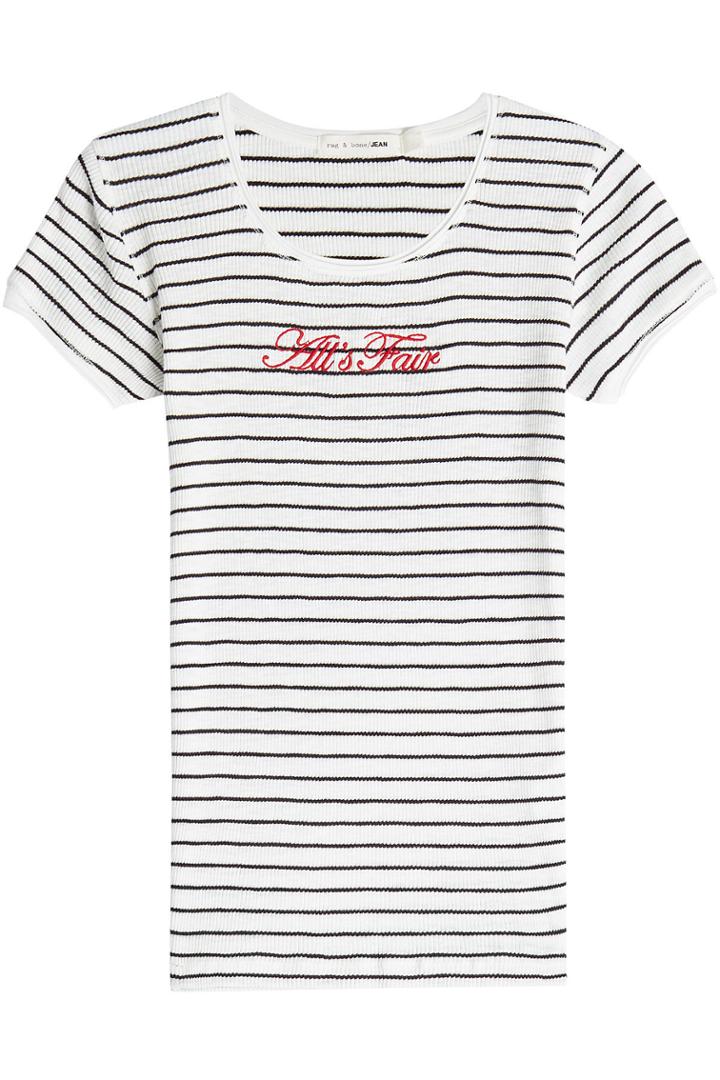 Rag & Bone Rag & Bone All's Fair Embroidered Cotton T-shirt