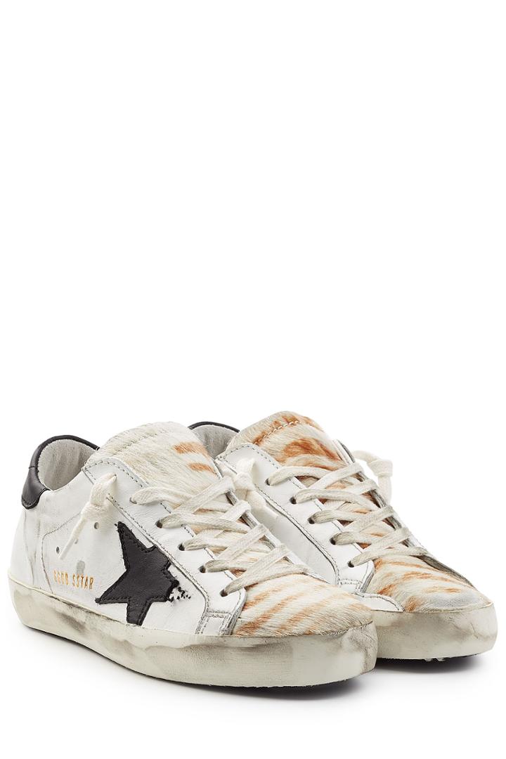 Golden Goose Golden Goose Super Star Leather And Haircalf Sneakers - White