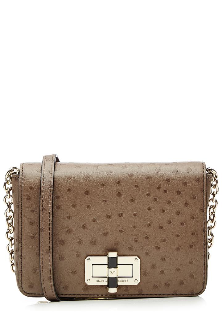Diane Von Furstenberg Diane Von Furstenberg Embossed Leather Shoulder Bag - Mauve