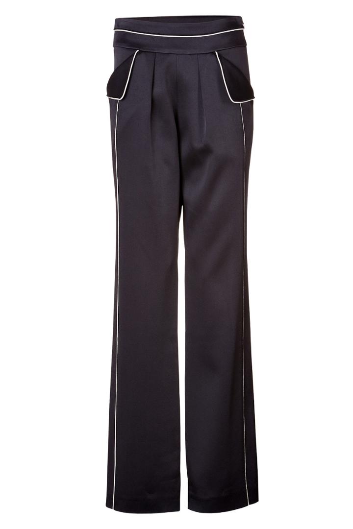 Derek Lam Derek Lam Crepe Wide Leg Pants With Piping In White