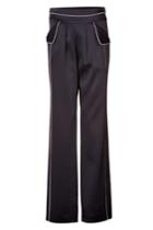 Derek Lam Derek Lam Crepe Wide Leg Pants With Piping In White