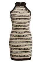 Balmain Balmain Printed Halter Dress With Linen