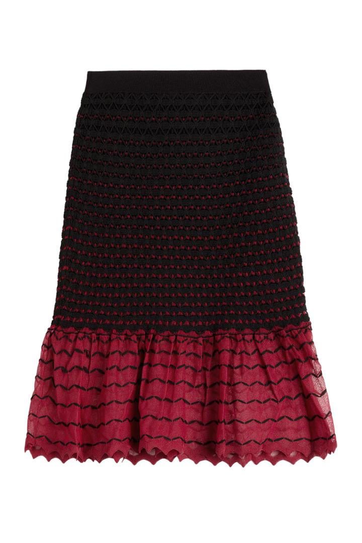 Alexander Mcqueen Alexander Mcqueen Textured Knit Skirt With Contrast Hem - Multicolor