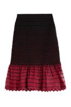 Alexander Mcqueen Alexander Mcqueen Textured Knit Skirt With Contrast Hem - Multicolor