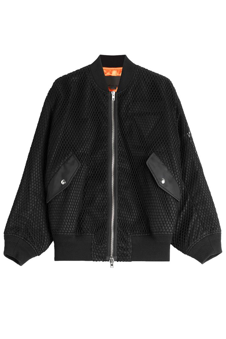 Alexander Wang Alexander Wang Boyfriend Bomber Jacket With Mesh - Black