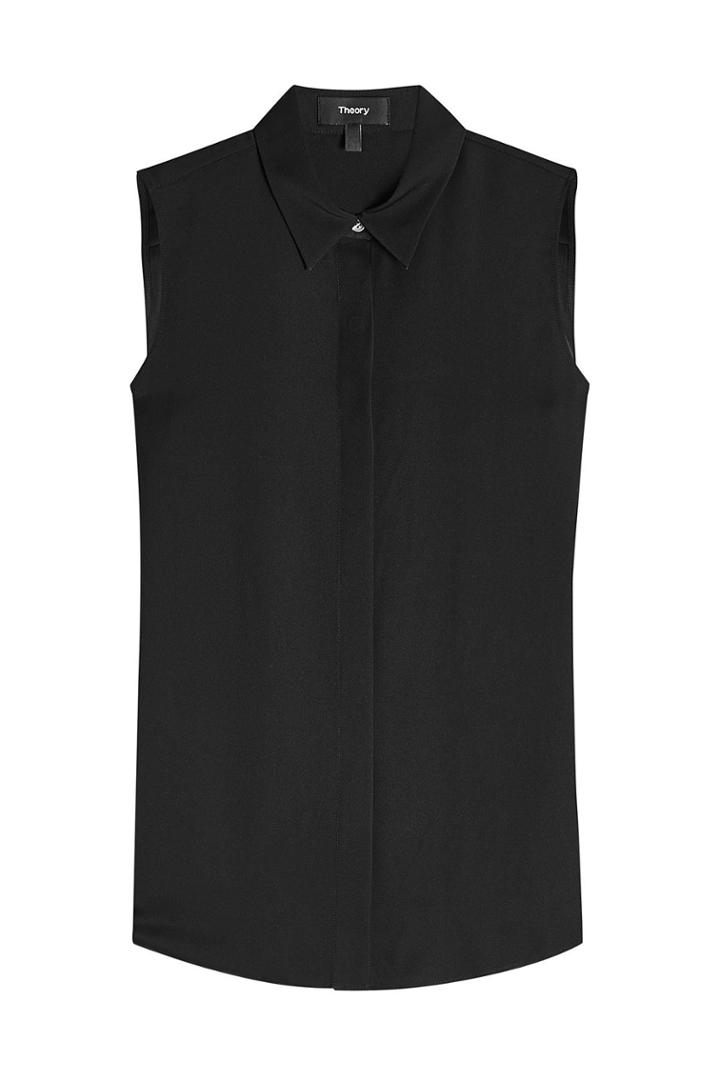 Theory Theory Tanelis Sleeveless Silk Blouse