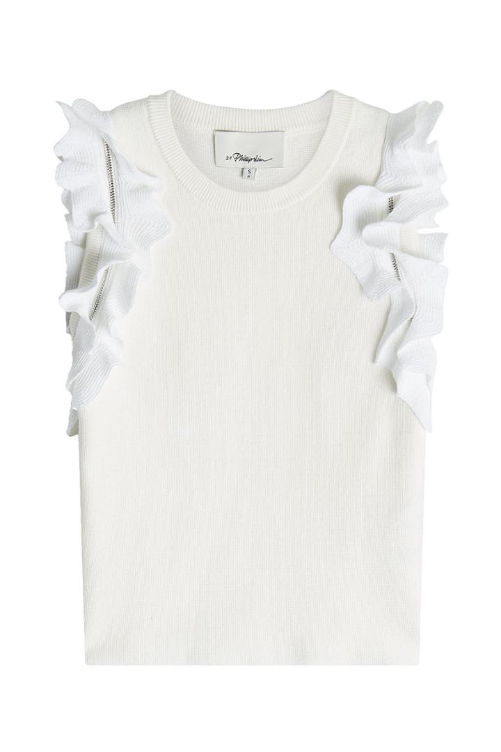 3.1 Phillip Lim 3.1 Phillip Lim Ruffled Knit Top With Cotton
