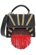 Les Petits Jouers Les Petits Jouers Embellished Satin Shoulder Bag With Leather