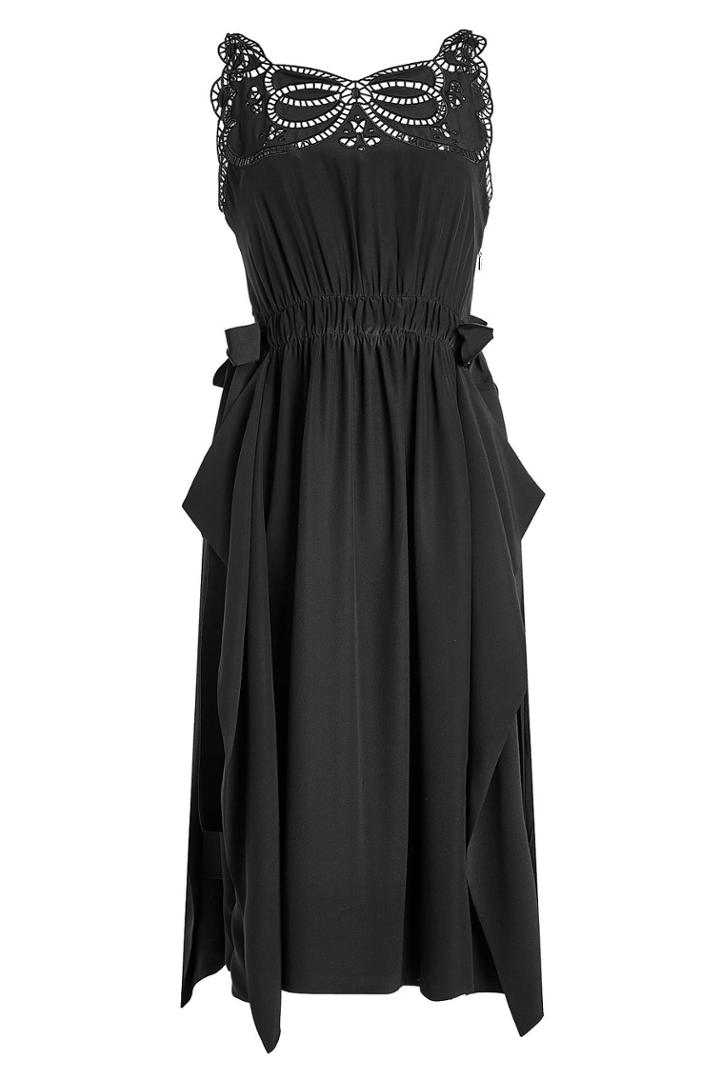 Fendi Fendi Silk Crepe Dress With Cut-out Detail