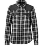 Current/elliott Cotton Plaid And Leather Shirt