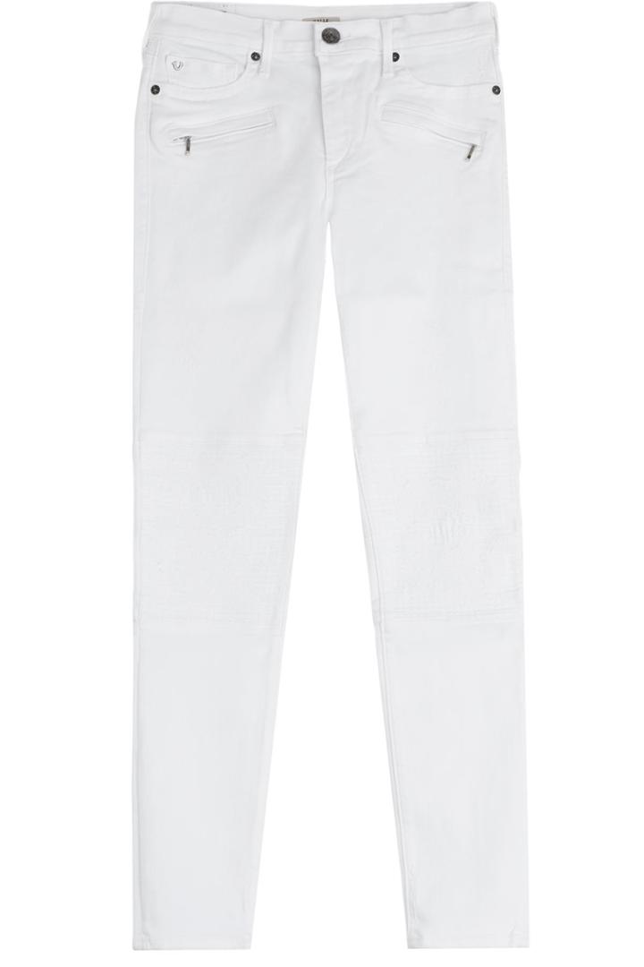 True Religion True Religion Halle Stretch Cotton Biker Jeans - White