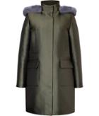 Valentino Scuba Coat With Mink Trimmed Hood