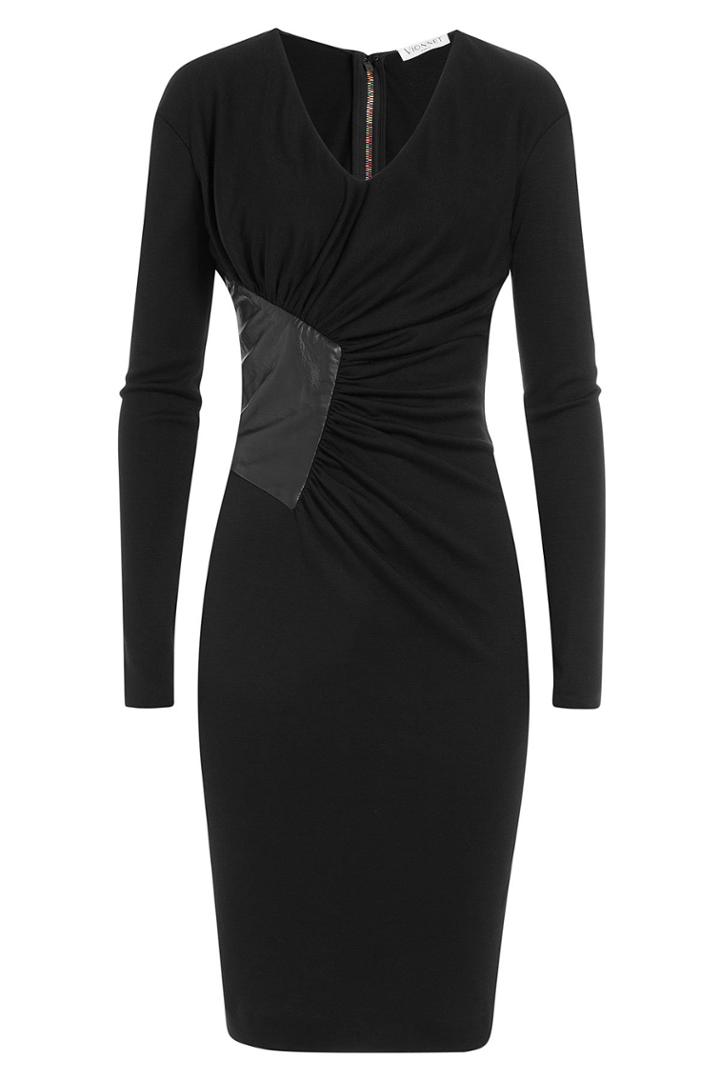 Vionnet Vionnet Virgin Wool Dress With Leather