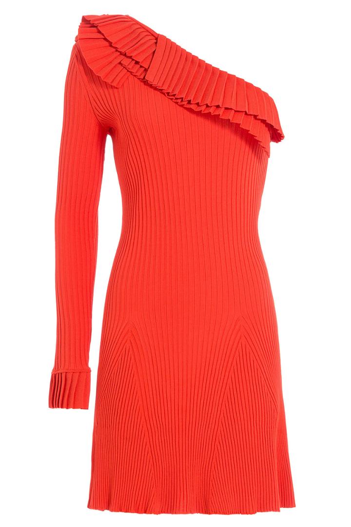 Emilio Pucci Emilio Pucci Asymmetric Mini Dress With Pleats - Red